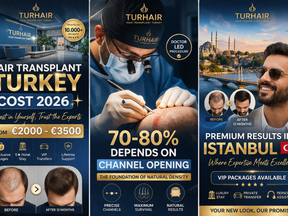 Hårtransplantasjon i Tyrkia i 2026 koster mellom €2000–€3500. Hos Turhair avhenger 70–80 % av resultatet av kanalåpning utført av lege for naturlig tetthet og retning.