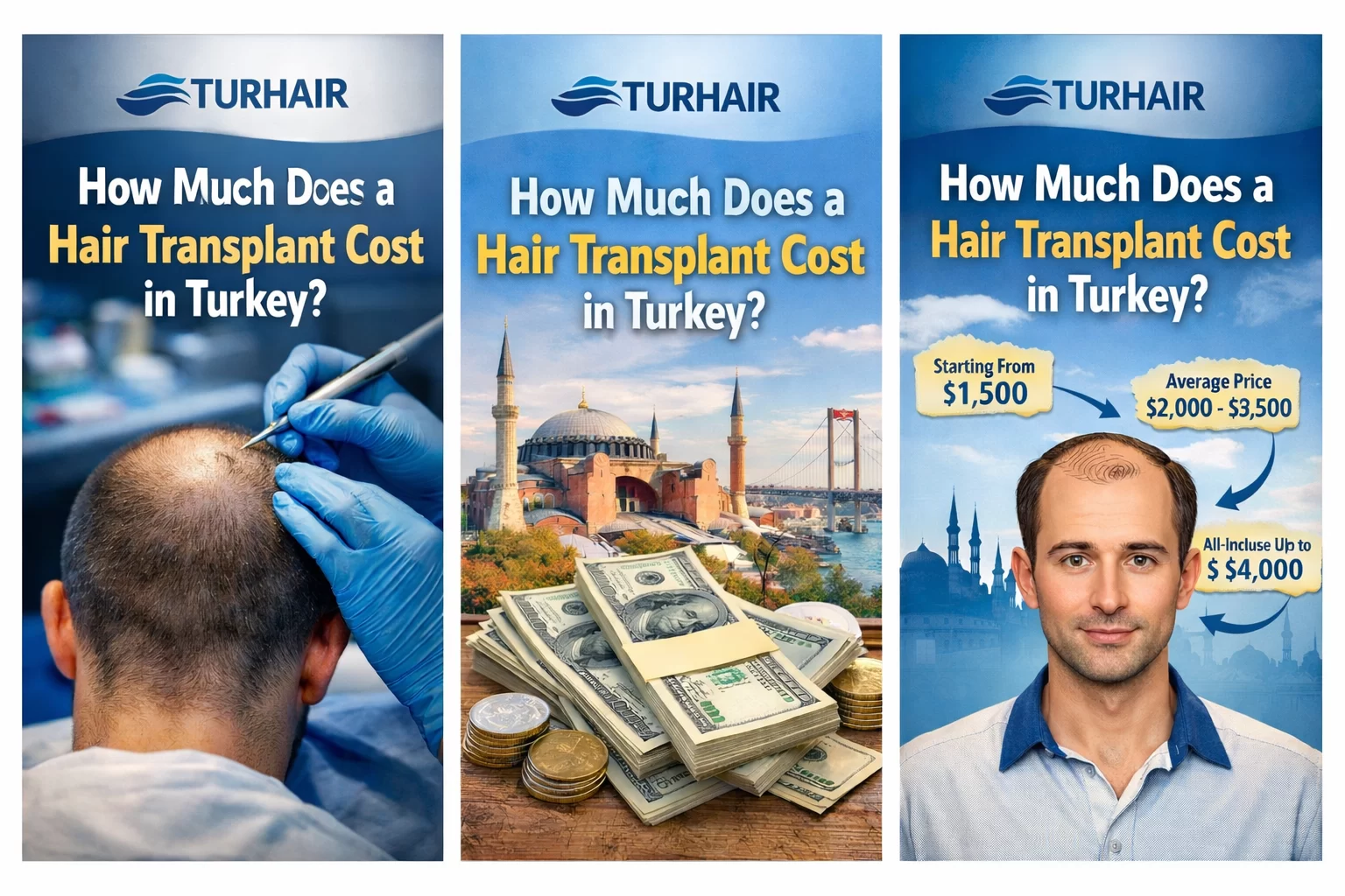 Hva koster hårtransplantasjon i Tyrkia – prisguide 2026 med graft kostnad og resultater fra Turhair Istanbul