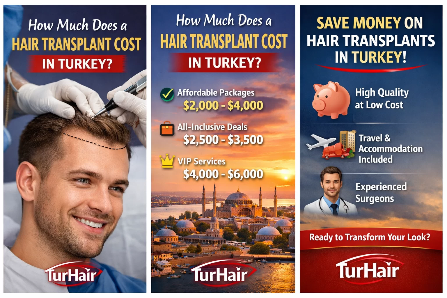 Hva koster hårtransplantasjon i Tyrkia – pris fra 2000 til 6000 euro hos Turhair Dr Demir med naturlige resultater